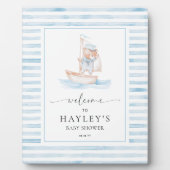 Sailor Bear Blue Strip Willkommen Fotoplatte (Vorderseite)