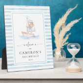 Sailor Bear Blue Strip Willkommen Fotoplatte (Seite)