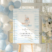 Sailor Bear Blue Strip Willkommen Poster