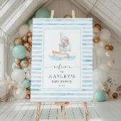 Sailor Bear Blue Strip Willkommen Poster