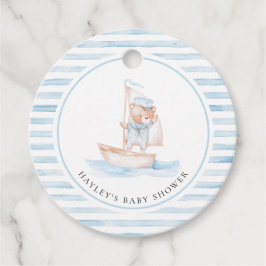 Sailor Bear Blue Stripe Baby Dusche Geschenkanhänger