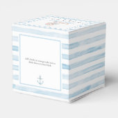 Sailor Bear Blue Stripe Baby Dusche Geschenkschachtel (Rückseite)