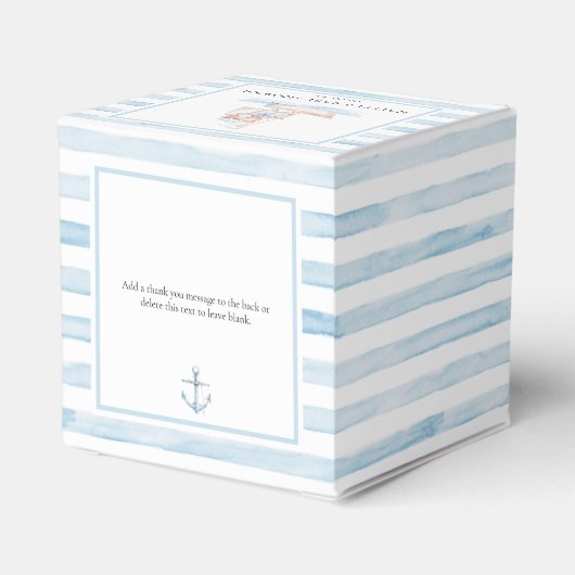 Sailor Bear Blue Stripe Baby Dusche Geschenkschachtel (Rückseite)