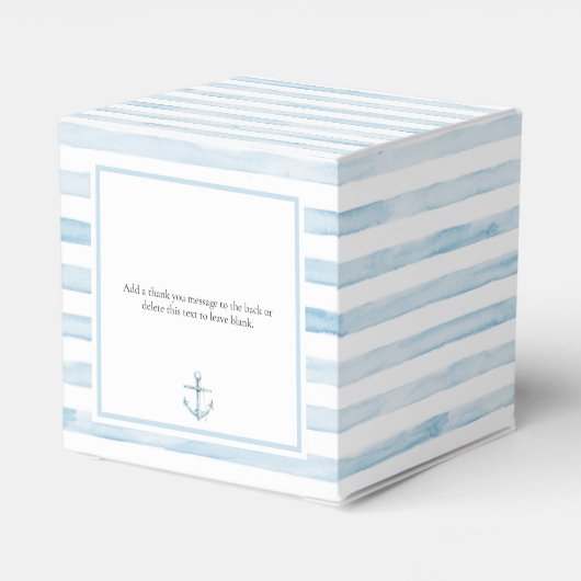 Sailor Bear Blue Stripe Baby Dusche Geschenkschachtel (Rückseite)