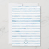 Sailor Bear Blue Stripe Geburtstag Einladung (Rückseite)