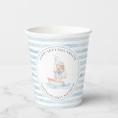 Sailor Bear Blue Stripe Geburtstag Pappbecher (Vorderseite)