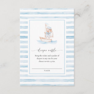Sailor Bear Blue Stripe Raffle Ticket Begleitkarte
