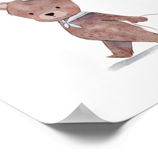 Sailor Bear Kinderzimmer Room Art Poster (Ecke)