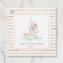 Sailor Bear Tan Stripe Babydusche