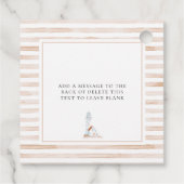 Sailor Bear Tan Stripe Babydusche Geschenkanhänger (Rückseite)