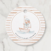 Sailor Bear Tan Stripe Babydusche