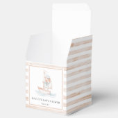 Sailor Bear Tan Stripe Babydusche Geschenkschachtel (Geöffnet)