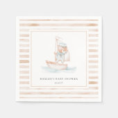 Sailor Bear Tan Stripe Babydusche Serviette (Vorderseite)