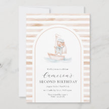 Sailor Bear Tan Stripe Birthday Arch