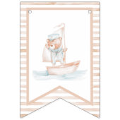 Sailor Bear Tan Stripe Birthday Jagdfahnen Wimpelkette (Erste Fahne)