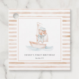 Sailor Bear Tan Stripe Geburtstag Geschenkanhänger
