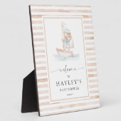 Sailor Bear Tan Stripe Willkommen Fotoplatte (Seite)