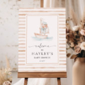 Sailor Bear Tan Stripe Willkommen Poster