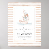 Sailor Bear Tan Stripe Willkommen Poster (Vorne)