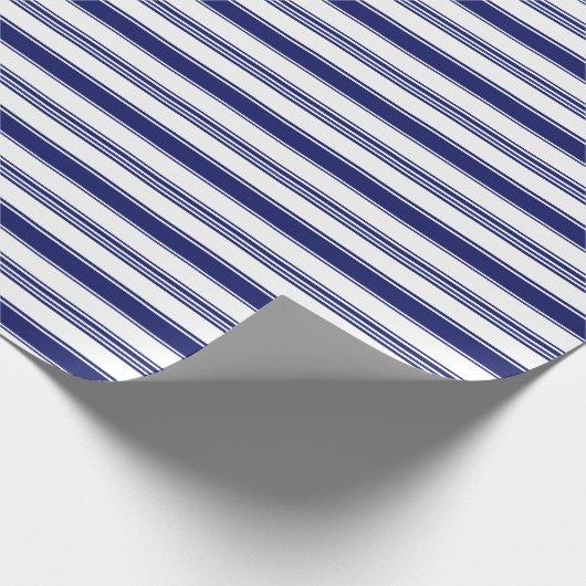 Sailor Blue & White Stripe (groß) Geschenkpapier (Ecke)
