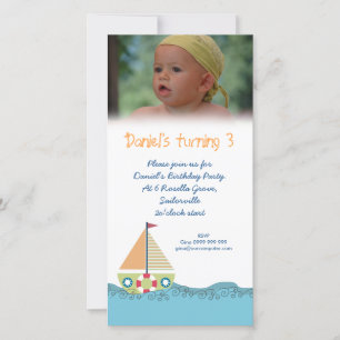 Sailor Boy Geburtstagsparty Einladung Fotokarte