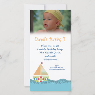 Sailor Boy Geburtstagsparty Einladung Fotokarte