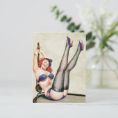 Sailor Button up Girl Postkarte (Stehend Vorderseite)