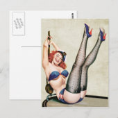 Sailor Button up Girl Postkarte (Vorne/Hinten)
