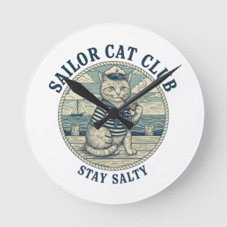 Sailor Cat Club Runde Wanduhr