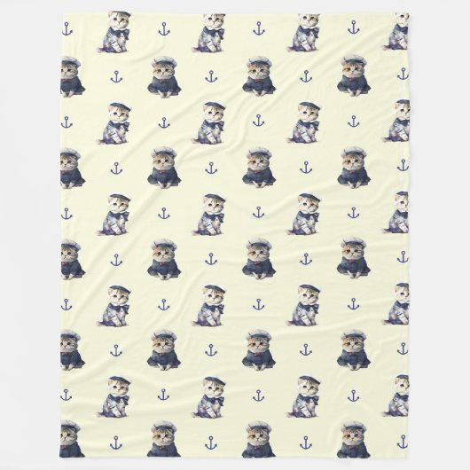 SAILOR CAT FLEECEDECKE (Vorderseite)
