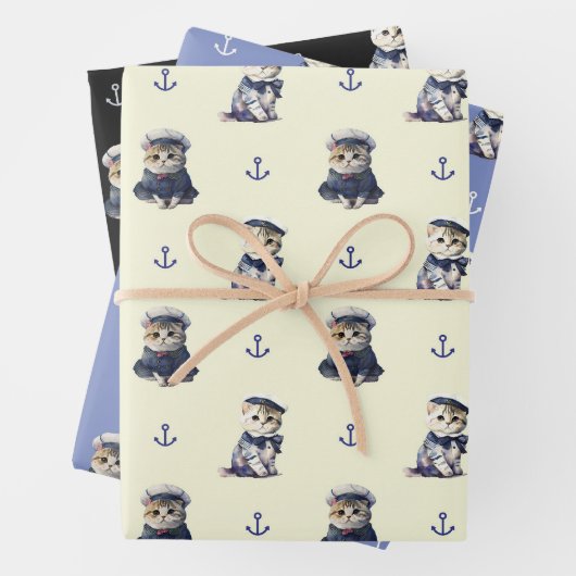SAILOR CAT GESCHENKPAPIER SET (Beispiel)