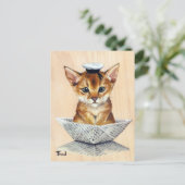 Sailor Cat Postkarte (Stehend Vorderseite)