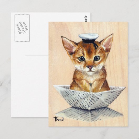 Sailor Cat Postkarte (Vorne/Hinten)