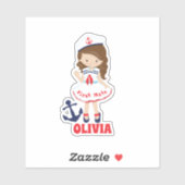 Sailor First Mate Aufkleber mit Namen (Blatt)