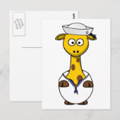 Sailor Giraffe Cartoon Postkarte (Vorne/Hinten)