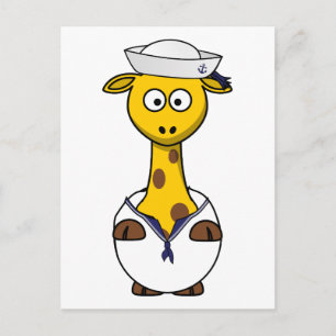 Sailor Giraffe Cartoon Postkarte