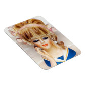 Sailor Girl Head Vase Pink Bows Long Blonde Hair Magnet (Rechte Seite)