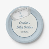 Sailor Hat Boy Nautical Baby Dusche Pappteller (Vorderseite)