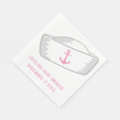 Sailor Hat Girl Nautical Baby Shower Serviette (Ecke)