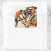 Sailor Hunks Laden der Big Gun Quadratischer Aufkleber (Tasche)