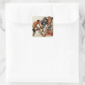 Sailor Hunks Laden der Big Gun Quadratischer Aufkleber (Tasche)