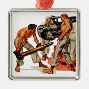 Sailor Hunks Laden der Big Gun Silbernes Ornament