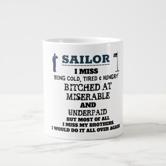 SAILOR - ICH FEHLTE, TIRED & HUNGRY Jumbo-Tasse (Vorderseite)