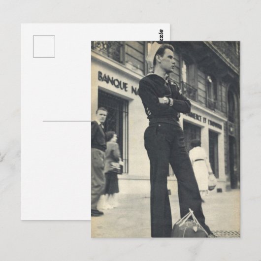 Sailor in Paris Postkarte (Vorne/Hinten)