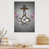Sailor Jerry Retro Tattoo Anchor Chic Grunge Poster (Küche)