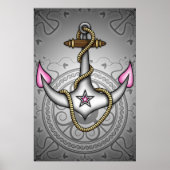 Sailor Jerry Retro Tattoo Anchor Chic Grunge Poster (Vorne)