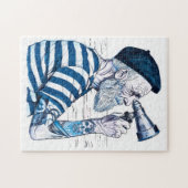 Sailor Looking Through Telescope Toward Distant Ho Puzzle (Horizontal)