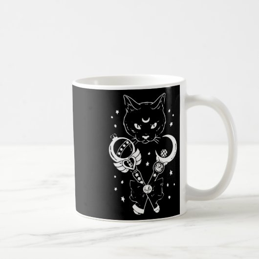 Sailor Meow Niedlich Moon Cat Space Magic Gothic H Kaffeetasse (Rechts)