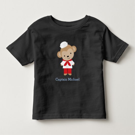 Sailor Monkey Personalisiert Kleinkind T-shirt (Vorderseite)
