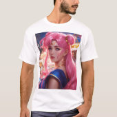 Sailor Moon mit rosa Haar T-Shirt (Vorderseite)